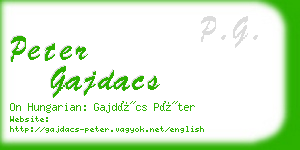 peter gajdacs business card